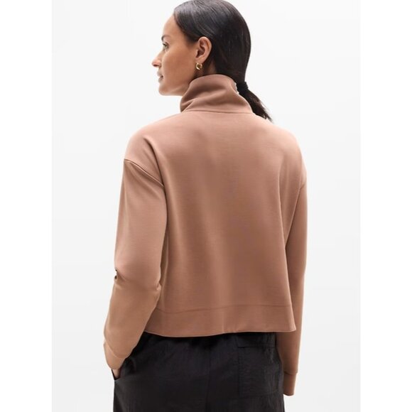 Athleta M Seasoft Quarter Zip Sweater Auburn Brown Medium - Picture 5 of 6